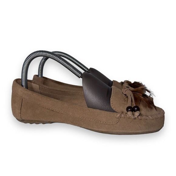 Minnetonka Feather and Bead Native Design Slip-on Loafers 69674 Women's 6.5 - Picture 4 of 11